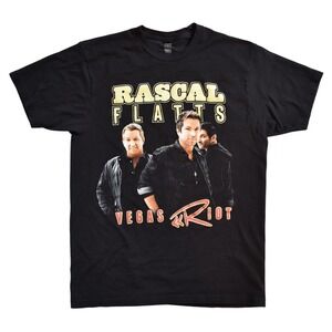 Rascal Flatts 2015 Vegas Riot Concert Tour Shirt Mens Large L Black Tee - Tultex